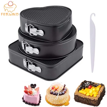 Non Stick Heart/Square/Round Cheesecake Pans With Removable Bottom Stainless Steel Springform Pan With Free Cake Stripping C026
Non Stick Heart/Square/Round Cheesecake Pans With Removable Bottom Stainless Steel Springform Pan With Free Cake Stripping C026
