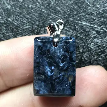 Natural Blue Pietersite Necklace Pendant For Woman Man Crystal 18x12x6mm Beads Namibia Firework Effect Rectangle Jewelry AAAAA