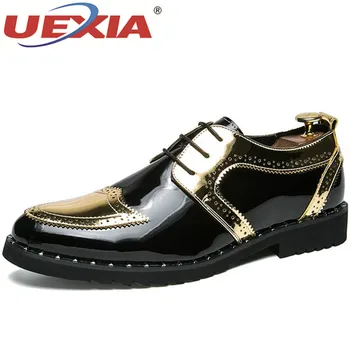 UEXIA Men Italian Fashion Leather Gold/silver Glossy Shoes Luxury Glossy Dress Party Elegant Male Footwear Splice Shoes for Men 
UEXIA Men Italian Fashion Leather Gold/silver Glossy Shoes Luxury Glossy Dress Party Elegant Male Footwear Splice Shoes for Men