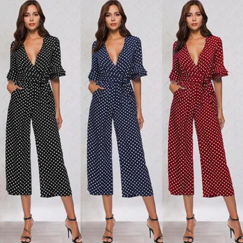 2020 Explosion Jumpsuits Women Printing Polka Dot Ruffled Lace Wide Leg Pants-Music of the Tide
2020 Explosion Jumpsuits Women Printing Polka Dot Ruffled Lace Wide Leg Pants-Music of the Tide