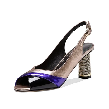 Mixed Colors Open-Toed Sandals For Woman Genuine Leather crystal high Heels Pumps 2020 Summer New Wolking Wedding Shoes Woman
Mixed Colors Open-Toed Sandals For Woman Genuine Leather crystal high Heels Pumps 2020 Summer New Wolking Wedding Shoes Woman