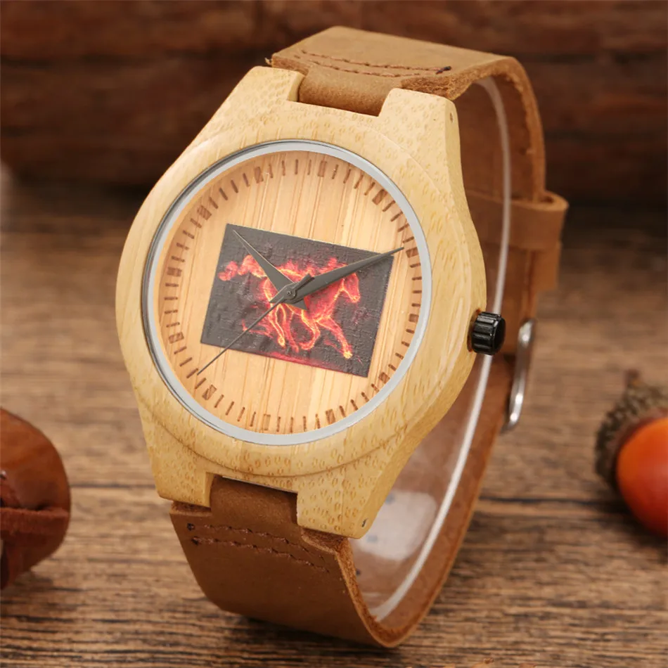 Мужские часы из бамбукового дерева креативные кварцевые песочные