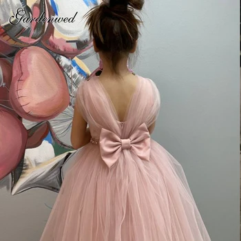 Cute Pink Satin Bow Girl Wedding Dresses Kids Pearls Satin Sashes Princess Dress Girl Tulle Straps Pearls Shoulder Prom Dresses
Cute Pink Satin Bow Girl Wedding Dresses Kids Pearls Satin Sashes Princess Dress Girl Tulle Straps Pearls Shoulder Prom Dresses