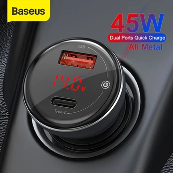 Baseus 45W PPS Dual Ports Quick Car Charger PD3.0 QC 3.0 Fast Charging For iPhone Metal Dual SCP Quick Car Charger For Huawei
Baseus 45W PPS Dual Ports Quick Car Charger PD3.0 QC 3.0 Fast Charging For iPhone Metal Dual SCP Quick Car Charger For Huawei