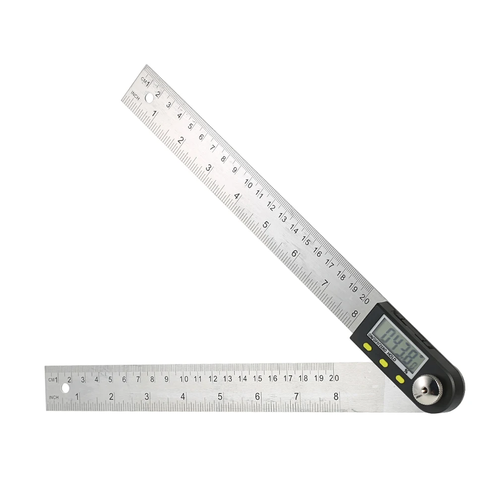 0-200mm/8 inches Stainless Steel Digital Protractor Angle Finder Ruler with Reversible Reading Hold Function
0-200mm/8 inches Stainless Steel Digital Protractor Angle Finder Ruler with Reversible Reading Hold Function