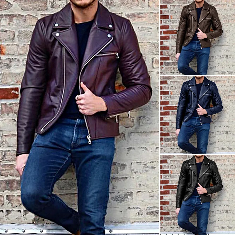You chu MEN'S Leather Coat Korean-style Leather Jacket Fold-down Collar PU Leather Short Casual Men'S Wear Trend St0502
You chu MEN'S Leather Coat Korean-style Leather Jacket Fold-down Collar PU Leather Short Casual Men'S Wear Trend St0502