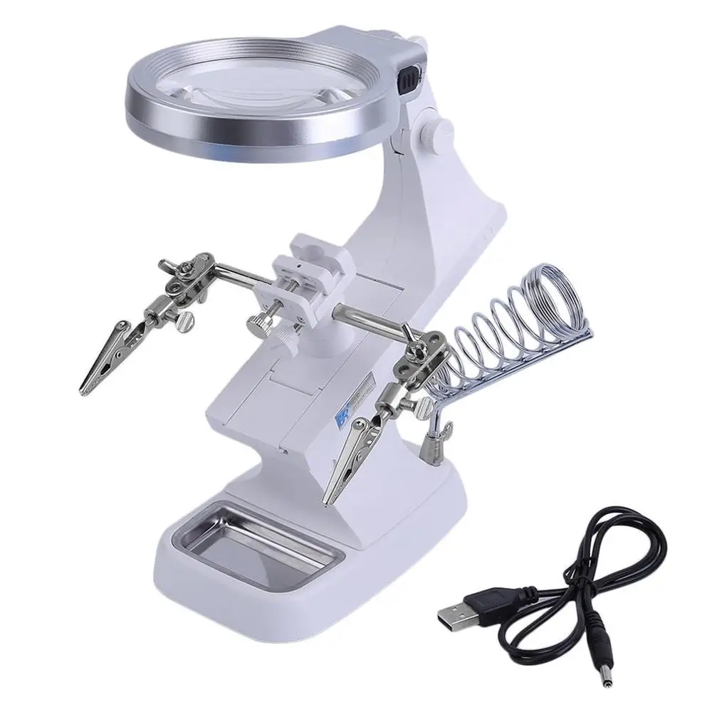 Fast Shipping Table Third Hand Soldering LED Magnifier Lamp Magnifying Glass With Light Illuminated Magnifier Loupe Repair Lupa
Fast Shipping Table Third Hand Soldering LED Magnifier Lamp Magnifying Glass With Light Illuminated Magnifier Loupe Repair Lupa