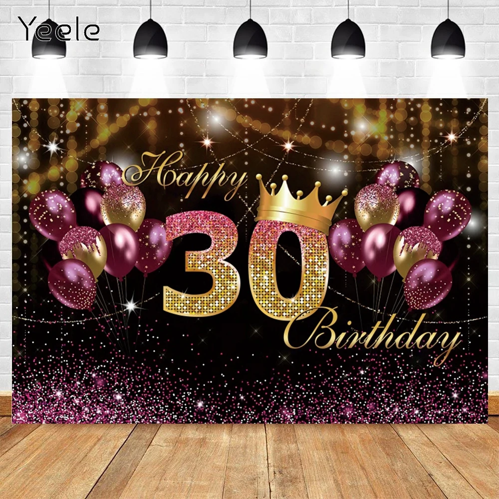 Yeele Adult Birthday 30th Background Photocall Glitter Spots Party Decor Balloons Photography Backdrop Photo Studio Photophone
Yeele Adult Birthday 30th Background Photocall Glitter Spots Party Decor Balloons Photography Backdrop Photo Studio Photophone