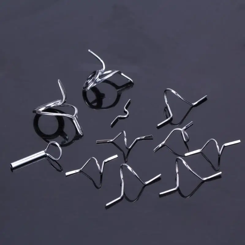 A Set Stainless Steel Fly Fishing Rod Guide Tip Repair Kit For 9ft 4-6wt Rod DIY Eye Rings Stainless Frames Pesca Fishing Tool
A Set Stainless Steel Fly Fishing Rod Guide Tip Repair Kit For 9ft 4-6wt Rod DIY Eye Rings Stainless Frames Pesca Fishing Tool