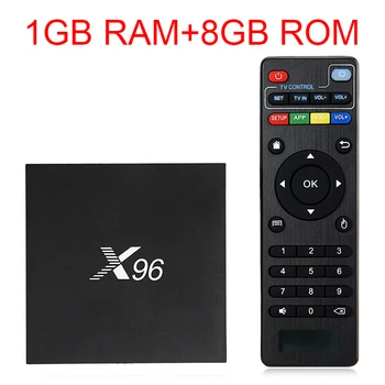 

X96 TV Box Amlogic S905X Quad Core 2.4GHz WiFi HDMI 2.0 USB 2.0 AV LAN TF Card Slot 1GB RAM 8GB ROM Set-Top Box(EU Plug)