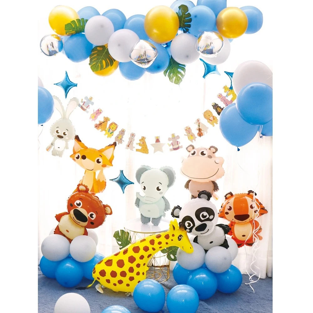 Baby Boy Birthday Party Decoration 1st Blue Birthday Animal Balloon Garland Decor Panda Tiger Hippo Elephant Balloon
Baby Boy Birthday Party Decoration 1st Blue Birthday Animal Balloon Garland Decor Panda Tiger Hippo Elephant Balloon
