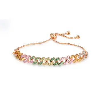 Fashion Women's Rose Gold Color Marquise-cut AAA Multicolor Zirconia Chain Bracelets For Wedding Jewelry 
Fashion Women's Rose Gold Color Marquise-cut AAA Multicolor Zirconia Chain Bracelets For Wedding Jewelry
