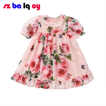 The Girl, Pleated dress summer European and American infant girls' printed chiffon short-sleeved dress for Children's Round neck
The Girl, Pleated dress summer European and American infant girls' printed chiffon short-sleeved dress for Children's Round neck