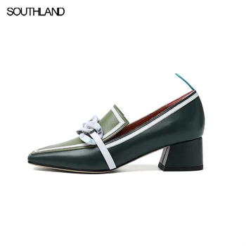 SOUTHLAND Women summer high heels fashion genuine leather pumps spring thick heels shoes square toe slip on heel woman shoes
SOUTHLAND Women summer high heels fashion genuine leather pumps spring thick heels shoes square toe slip on heel woman shoes
