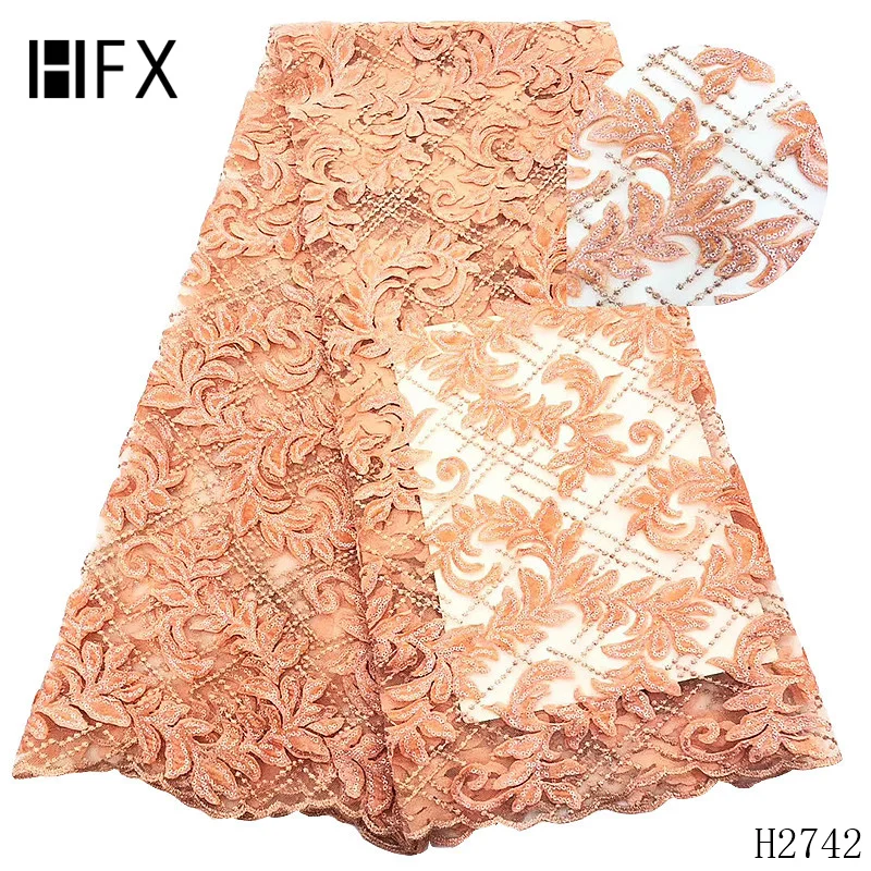 HFX African Net Lace Fabric High Quality Embroidery Tulle Lace Wedding Dress Peach Sequin French Lace Fabric X2742
HFX African Net Lace Fabric High Quality Embroidery Tulle Lace Wedding Dress Peach Sequin French Lace Fabric X2742