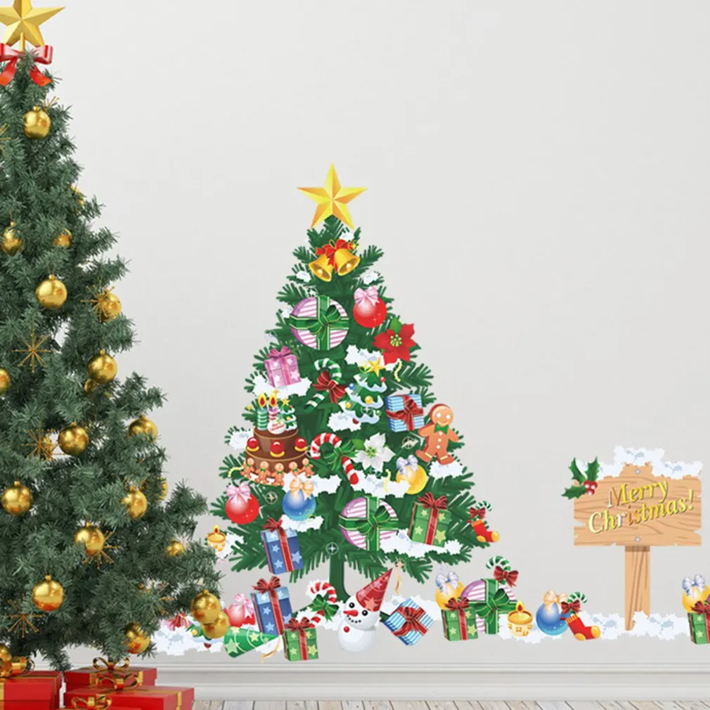 christmas tree gift wall stickers christmas decoration stickers