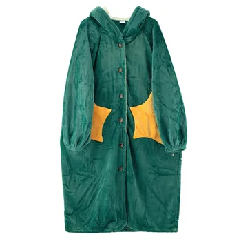Winter Thick Warm Robe Gown With Button Cute Star Girls Flannel Sleepwear Soft Intimate Lingerie Coral Fleece Hoods Homewear 
Winter Thick Warm Robe Gown With Button Cute Star Girls Flannel Sleepwear Soft Intimate Lingerie Coral Fleece Hoods Homewear