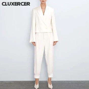 Spring Autumn Elegant Office Lady 2 Pieces Sets Women Double Breasted Short Blazers & Full Length Trousers Female Pants Suit
Spring Autumn Elegant Office Lady 2 Pieces Sets Women Double Breasted Short Blazers & Full Length Trousers Female Pants Suit