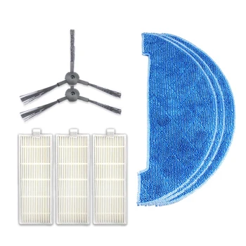 

1 Set Robot Vacuum Cleaner Parts Fabric Mop+Side Brushes+Filter Net for Chuwi Ilife A4 T4 Robotic Cleaner Side Brush Filter Set