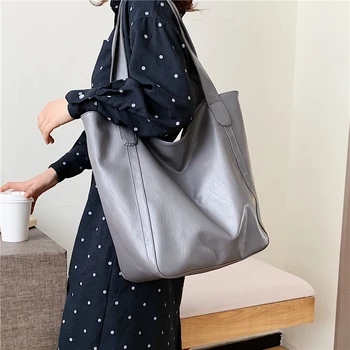 Vintage Big Shoulder Bag For Women 2020 New Shopper Bag Tote Large Capacity PU Leather Work A4 Casual Handbag Ladies Sling Bag 
Vintage Big Shoulder Bag For Women 2020 New Shopper Bag Tote Large Capacity PU Leather Work A4 Casual Handbag Ladies Sling Bag