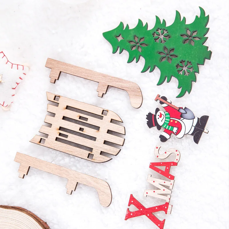 1 шт. Деревянные Подвески в форме рождественской елки DIY Санта Клаус/Снеговик