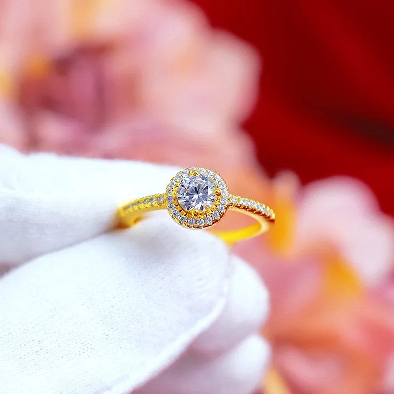 Sparkling Halo Zircon Ring Yellow Gold Filled Wedding Bridal Womens Ring Size Adjust
Sparkling Halo Zircon Ring Yellow Gold Filled Wedding Bridal Womens Ring Size Adjust