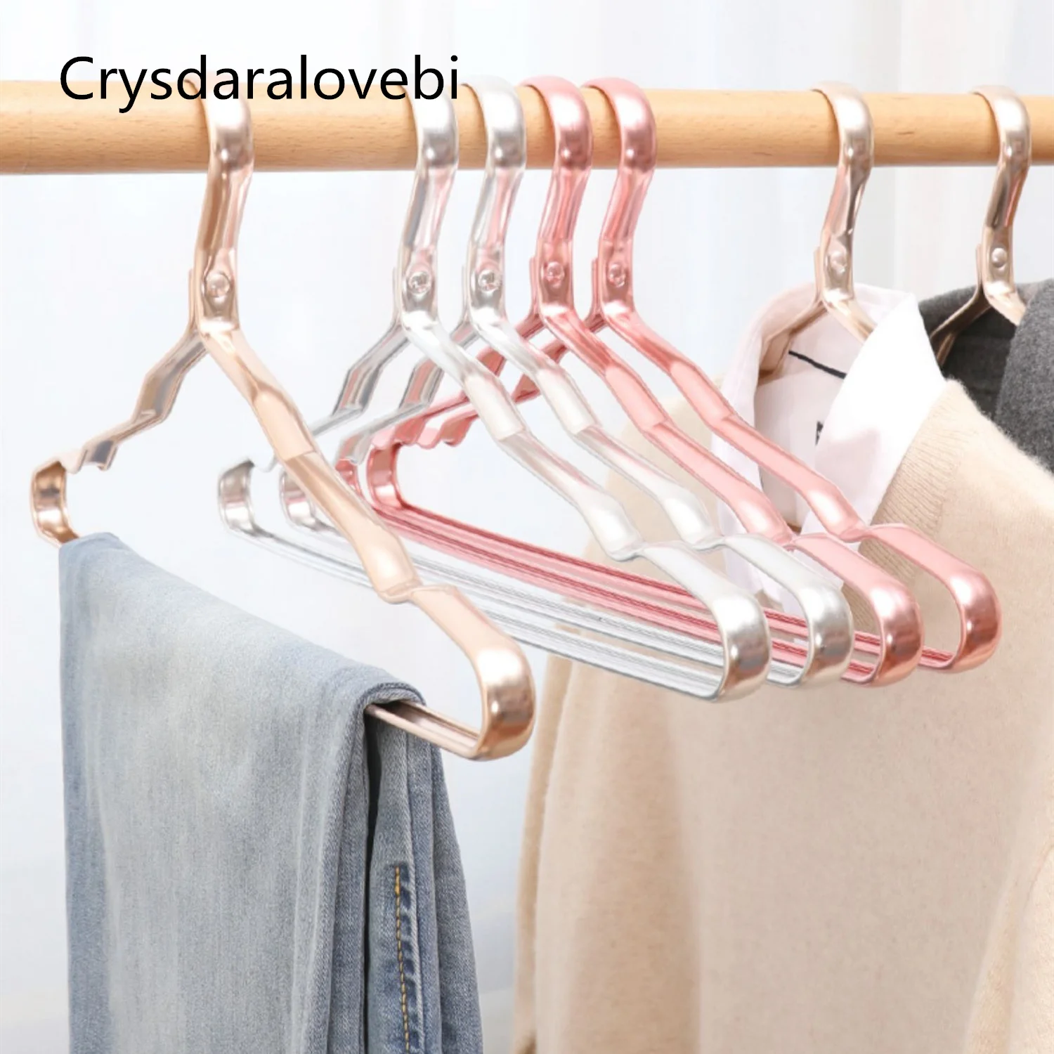 

10pcs Aluminium Alloy Coat Hangers Anti-slip Drying Rack Wardrobe Space Saver Clothing Storage Rack Clothes Hanger