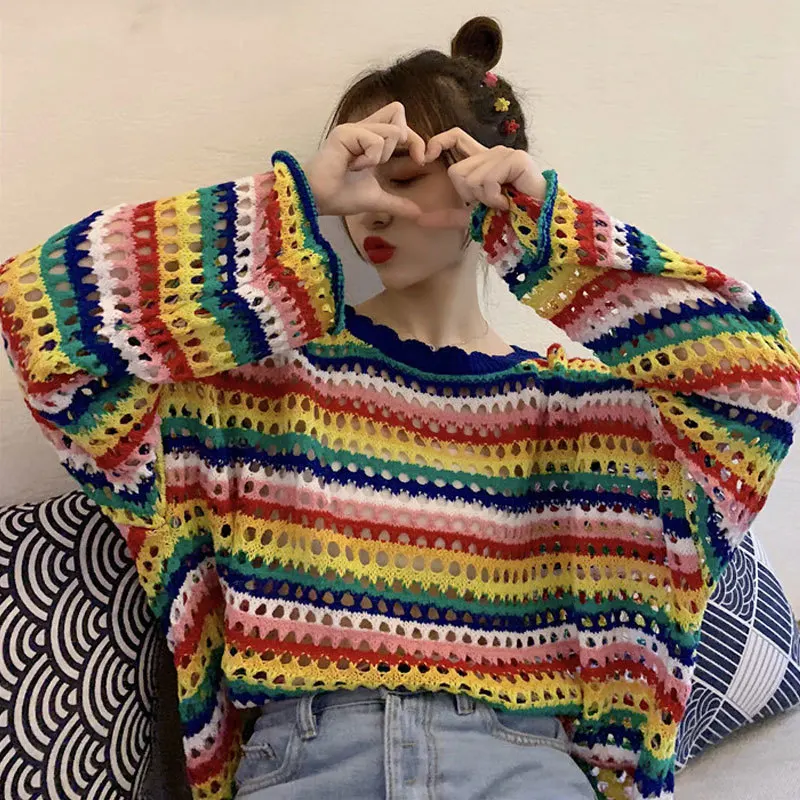 [EWQ] Осень 2019 г. Новые милые пуловеры с круглым вырезом и рукавами летучая мышь