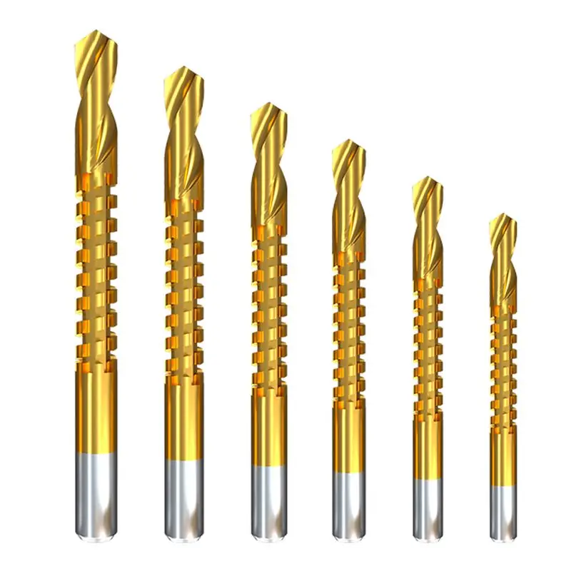 6pcs 3-8mm Titanium Plated Sawtooth Twist Bit Set Electric Hand Drill Woodworking Tool Multi Function HSS Slotting
6pcs 3-8mm Titanium Plated Sawtooth Twist Bit Set Electric Hand Drill Woodworking Tool Multi Function HSS Slotting