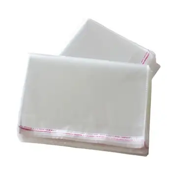 

100Pcs 8cm x 12cm 5 Wires Double Layer OPP stickers self adhesive Transparent plastic bag jewelry Packaging bags Gift bag
