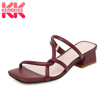 KemeKiss New Arrival Women Sandals Shoes Fashion Square Heels Slippers Ladies' Modern Solid Color Slip On Shoes Women Size 31-43
KemeKiss New Arrival Women Sandals Shoes Fashion Square Heels Slippers Ladies' Modern Solid Color Slip On Shoes Women Size 31-43