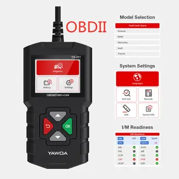 High Quality Multilingual Automobile Fault Detector YA-201Code Reader OBDII Engine Fault Code Reader Scan Tools Car accessories
High Quality Multilingual Automobile Fault Detector YA-201Code Reader OBDII Engine Fault Code Reader Scan Tools Car accessories