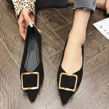 Spring Autumn Women Ballet Flats Shoes for Woman Metal Button Pointed Toe Casual Loafers Single Shoes Lady Soft Work Shoes Black
Spring Autumn Women Ballet Flats Shoes for Woman Metal Button Pointed Toe Casual Loafers Single Shoes Lady Soft Work Shoes Black