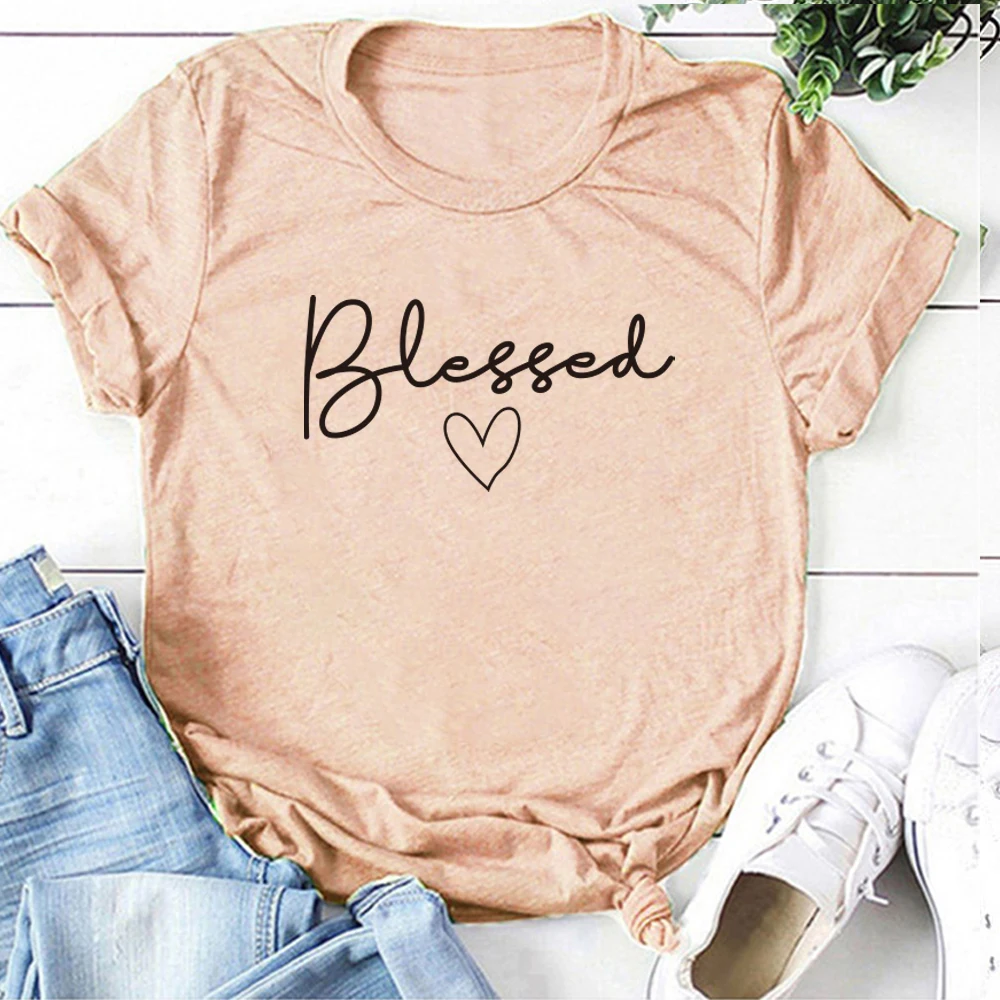 Blessed Heart Women T-shirts Printing
