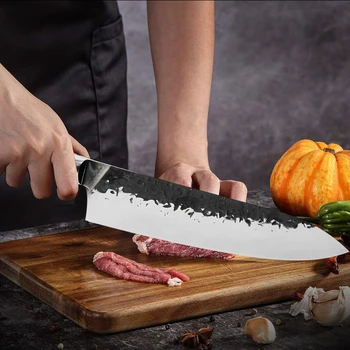 Sowoll 8 Inch Chef Knife Frozen Meat Cutter Chopping Cutting Slicing Cleaver Fishing Camping Kitchen Tool Ergonomic Handle 
Sowoll 8 Inch Chef Knife Frozen Meat Cutter Chopping Cutting Slicing Cleaver Fishing Camping Kitchen Tool Ergonomic Handle