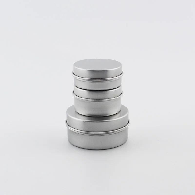 

100pcs 15g 20g 40g Aluminum Empty Cosmetic Container Lid Small Lip Balm Tin Solid Perfume Cosmetic Packaging Jar Sample Bottle