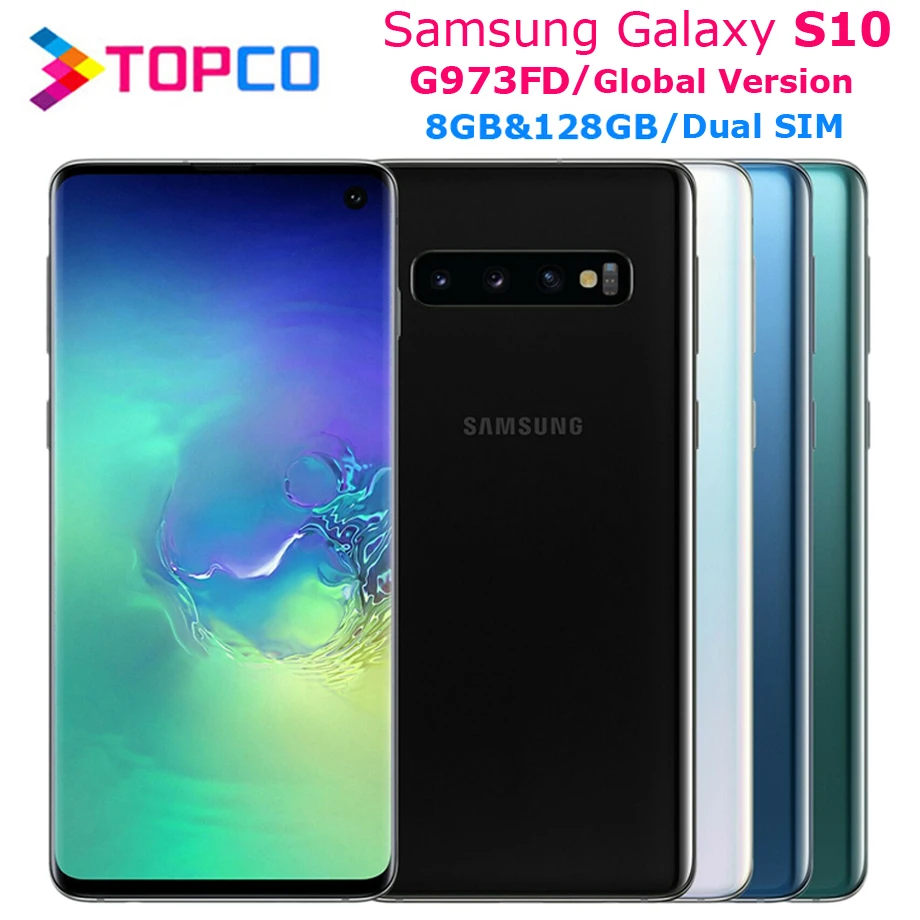 Samsung Galaxy S10 G973FD Global Version Dual SIM Unlocked Mobile Phone Exynos 9820 Octa Core 6.1" 16MP&Dual 12MP 8GB&128GB NFC |