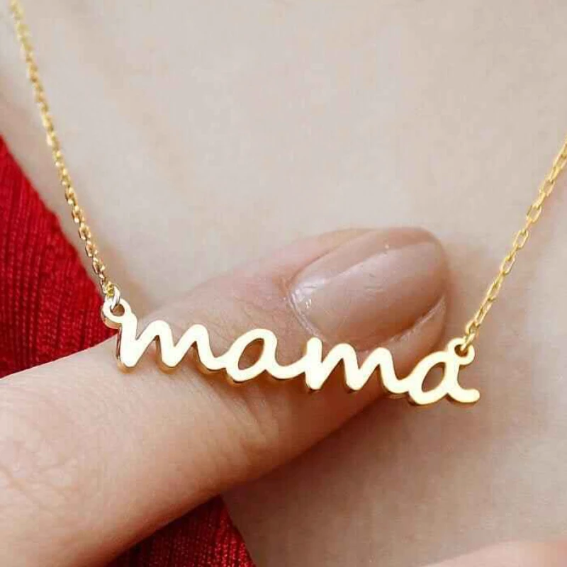 2021 Новая мода I Love Mama ожерелье с буквами из нержавеющей стали для мамы и ребенка