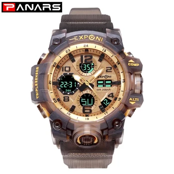 PANARS Military Multifunction Dual Time Watch Men's Analog Digital 50M Waterproof Sports Watch Stopwatch Alarm Back Light Shock 
PANARS Military Multifunction Dual Time Watch Men's Analog Digital 50M Waterproof Sports Watch Stopwatch Alarm Back Light Shock