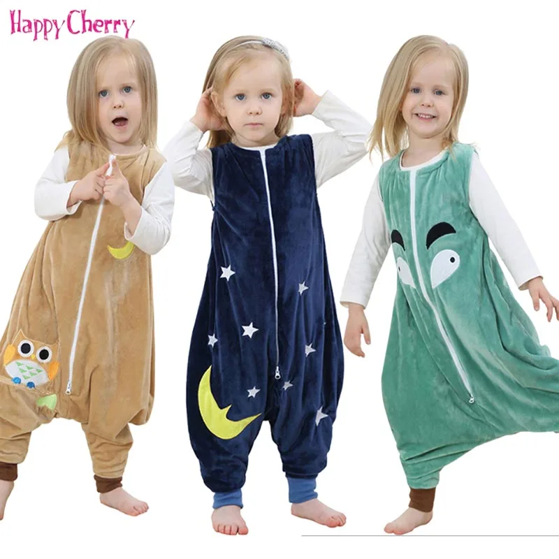 

Spring Autumn Sleepsack Micro-Fleece Kids Pajamas Onesies Slumber Sleeping Bag for Boys Girls Baby Wearable Blanket sleeper