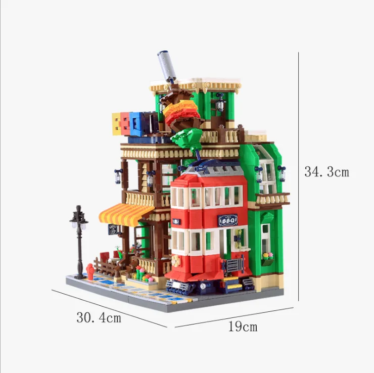 Small Particles Big Box Building Blocks City Street View BBQ Restaurant 63.13 Million Lattice CHILDREN'S Toy zhong hua lou Cafe
Small Particles Big Box Building Blocks City Street View BBQ Restaurant 63.13 Million Lattice CHILDREN'S Toy zhong hua lou Cafe