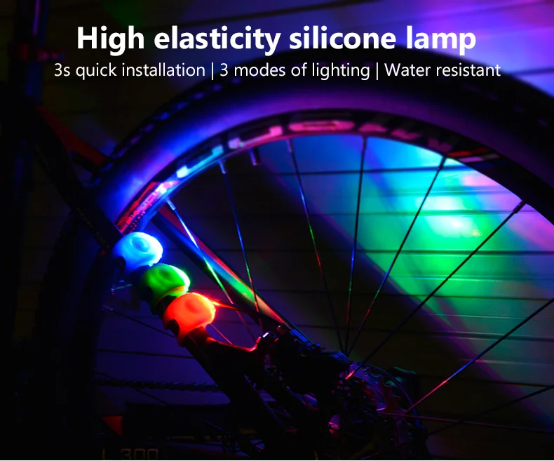 Top 1pc Flashing For Bicycle Light Silicone LED Head Front Rear Wheel Bike Light Waterproof Cycling Bicycle Accessories 0