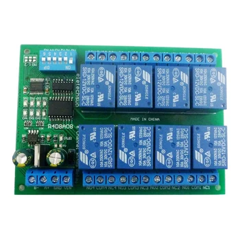 12V 8-Channel Solid State Relay PLC Expansion Board for RTU Protocol Remote Control (R4D8A08-R with DIN Rail Box)