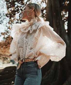 Ladies Elegant Bow Long Lantern Sleeve White Lace Blouses Womens 2020 Autumn Runway Designer Tops
Ladies Elegant Bow Long Lantern Sleeve White Lace Blouses Womens 2020 Autumn Runway Designer Tops