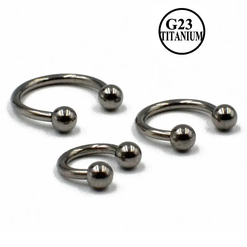 CHUANCI 2 PCS G23 Titanium Circular Barbell Horseshoe Ring Nose Hoop Ear Cartilage Tragus Piercing Labret Ring Jewelry
CHUANCI 2 PCS G23 Titanium Circular Barbell Horseshoe Ring Nose Hoop Ear Cartilage Tragus Piercing Labret Ring Jewelry