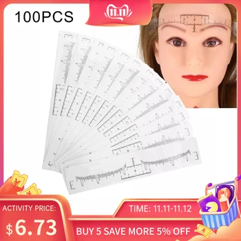 100Pcs/Set Disposable Eyebrow Ruler Makeup Microblading Eyebrow Tattoo Stencil Measurement for Beginners Mark Permanent Stickers
100Pcs/Set Disposable Eyebrow Ruler Makeup Microblading Eyebrow Tattoo Stencil Measurement for Beginners Mark Permanent Stickers