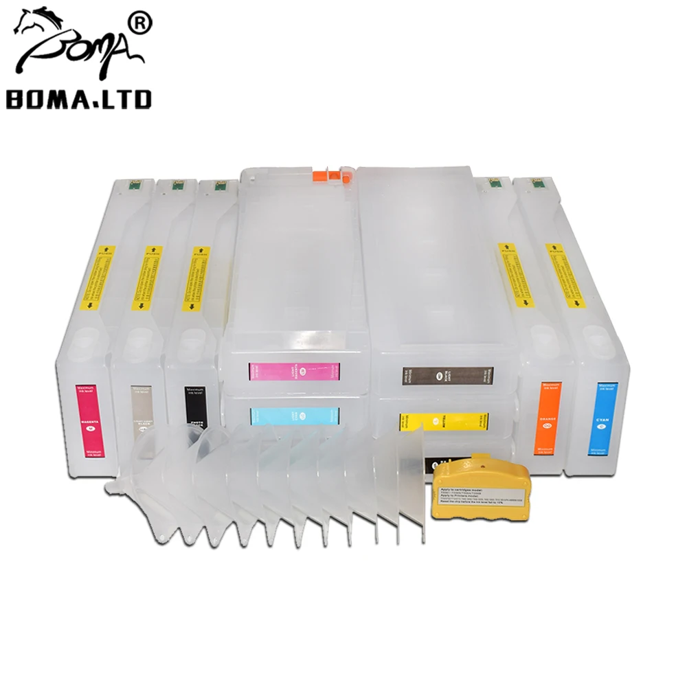 BOMA.LTD 700 мл X11 цветные пустые картриджи для заправки чернил для Epson 7900 9900 7910 с сбрасывателем чипов T6361 T636 T636A T636B
BOMA.LTD 700 мл X11 цветные пустые картриджи для заправки чернил для Epson 7900 9900 7910 с сбрасывателем чипов T6361 T636 T636A T636B