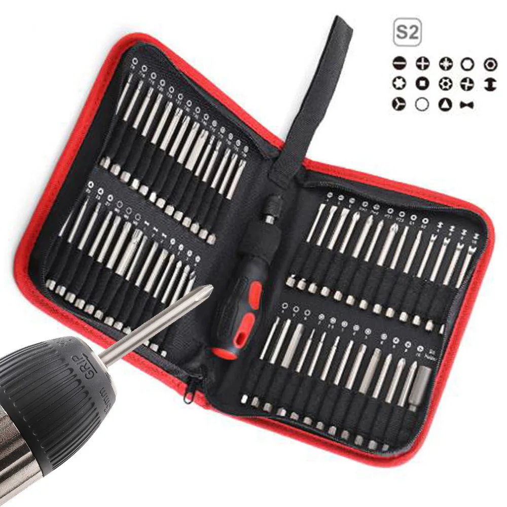 55Pcs Electric Screwdriver Bits Set S2 Steel Flat Cross Triangle Bits Set Useful
55Pcs Electric Screwdriver Bits Set S2 Steel Flat Cross Triangle Bits Set Useful