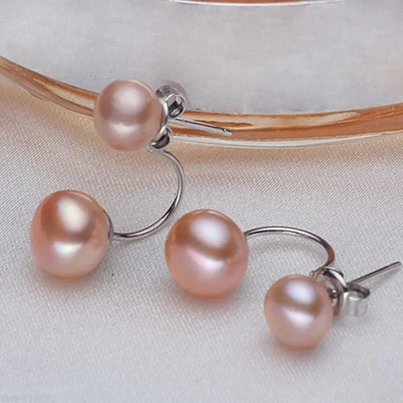 New Style Women's Double Pink Freshwater Pearl Sterling Silver Stud Earring
New Style Women's Double Pink Freshwater Pearl Sterling Silver Stud Earring