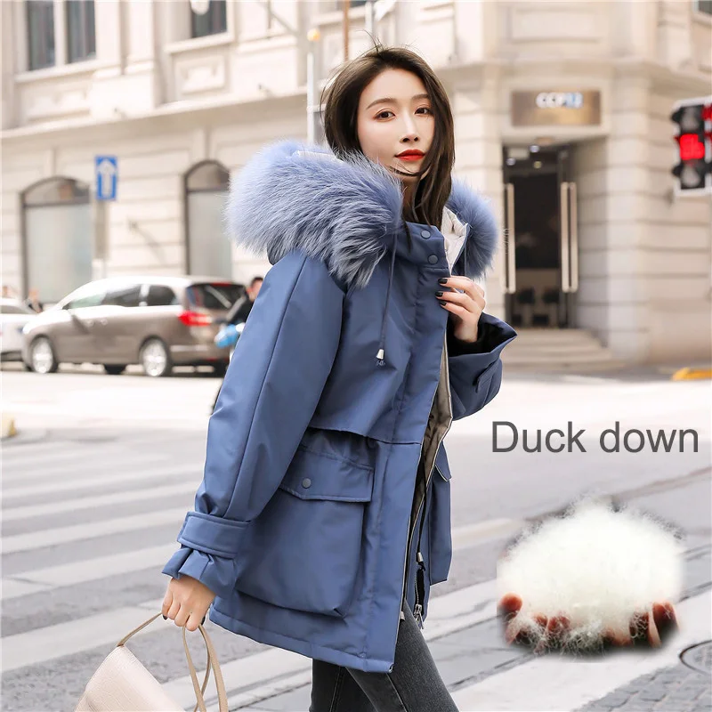 Women's Down Jacket 2020 Winter 90% White Duck Down Jacket Fox Fur Collar Hooded Drawstring Belt Thick Warm Parkas Coat Female
Women's Down Jacket 2020 Winter 90% White Duck Down Jacket Fox Fur Collar Hooded Drawstring Belt Thick Warm Parkas Coat Female